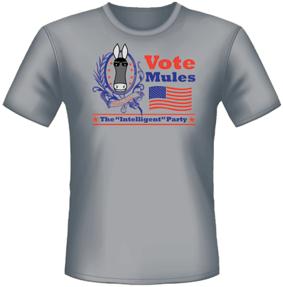 Lucky Bucky Clothing | Vote Mules – The Intelligent Party | Unisex Short Sleeve T-shirt