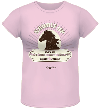 Lucky Bucky Clothing - Saddle Up and Get a Little Closer to Heaven - Tee For Women