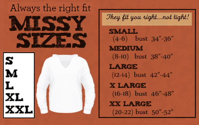 Lucky Bucky® Clothing - Unique Missy Long SleeveTees - Sizes S, M, L, XL, XXL