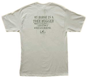 Lucky Bucky Clothing - My Horse is a Tree Hugger - Leave Only Kneecaps Behind - Tee For Men & Women